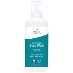 Earth Mama Ginger Fresh Hand Wash bottle shows gentle cleansing for the family
