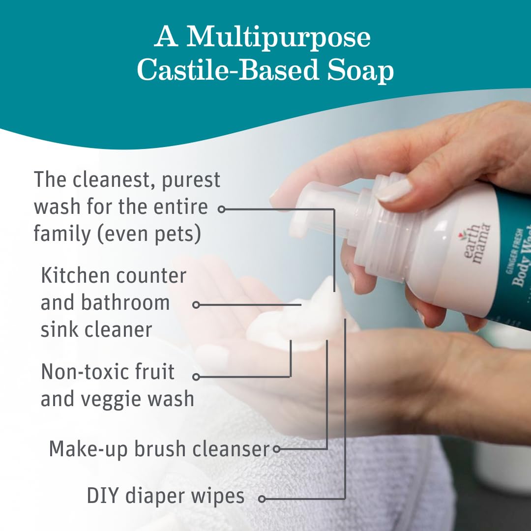 Earth Mama Ginger Fresh Hand Wash pump demonstrates easy foaming dispensing