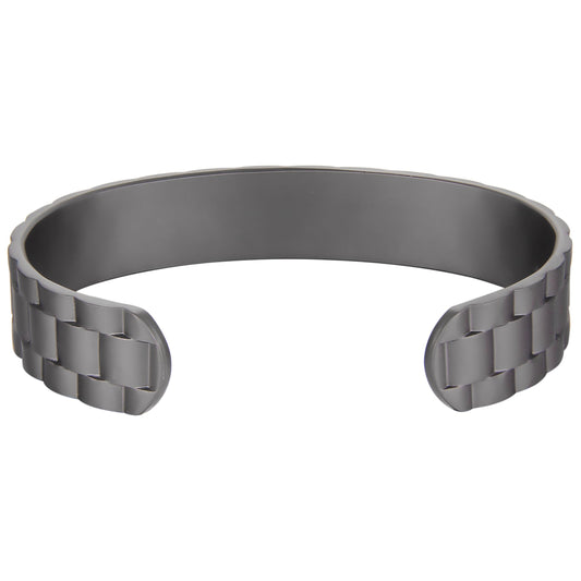 Earth Therapy adjustable cuff with magnets shown for versatile unisex wear.