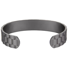 Earth Therapy adjustable cuff with magnets shown for versatile unisex wear.