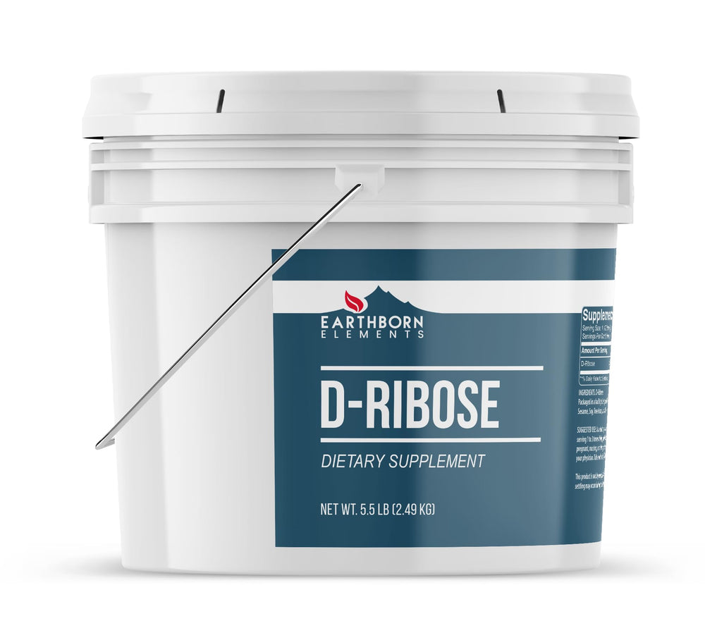 Earthborn Elements D-Ribose highlights natural sources like dairy, mushrooms and fish