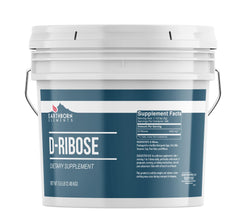 Earthborn Elements D-Ribose powder in a resealable bucket for easy storage