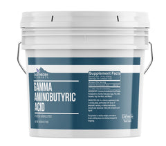 Earthborn Elements GABA bucket front view highlighting pure, undiluted supplement for daily balance