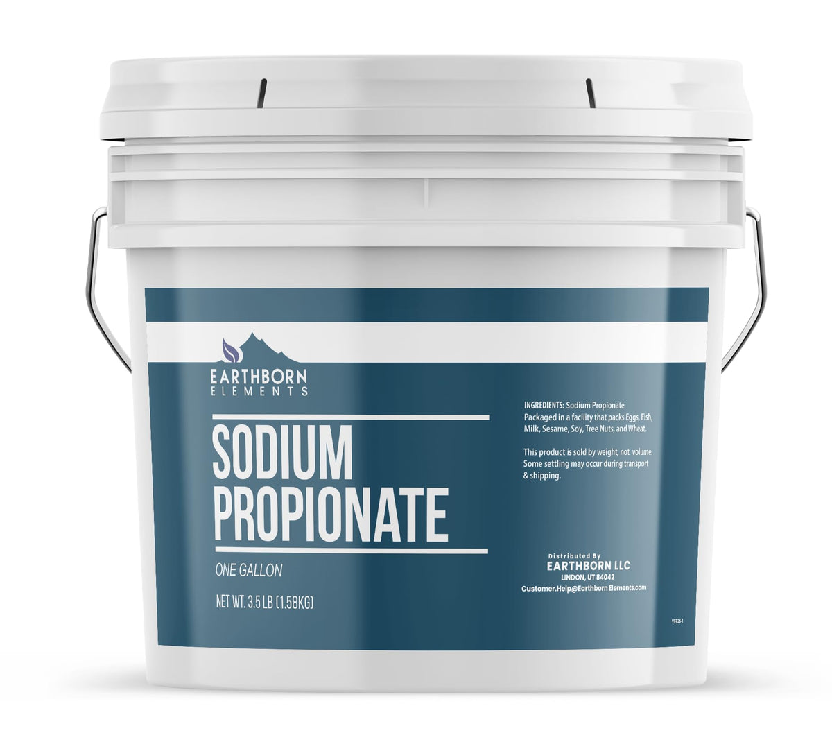 Earthborn Elements Sodium Propionate bottle front, pure food-grade additive for baked goods.