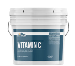 Earthborn Elements Vitamin C powder in a resealable bucket for DIY skincare and household use