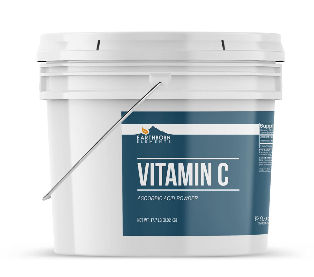 Earthborn Elements Vitamin C powder dissolving in liquid, highlighting easy mixing for skincare