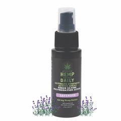 Earthly Body Hemp Daily Ultimate Strength Active Spray bottle shows compact design for quick use