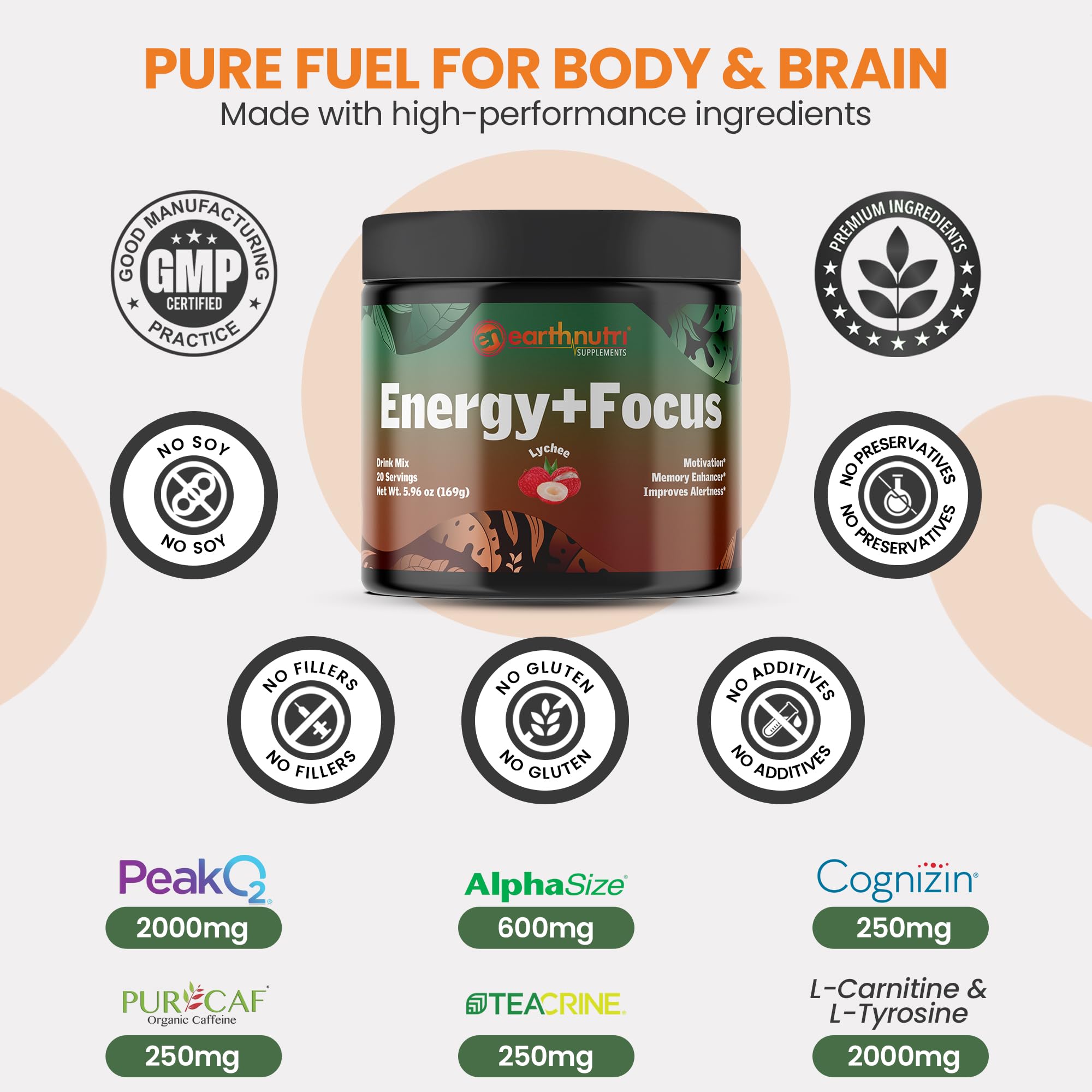 EarthNutri powder dissolving in water for a study or workout boost