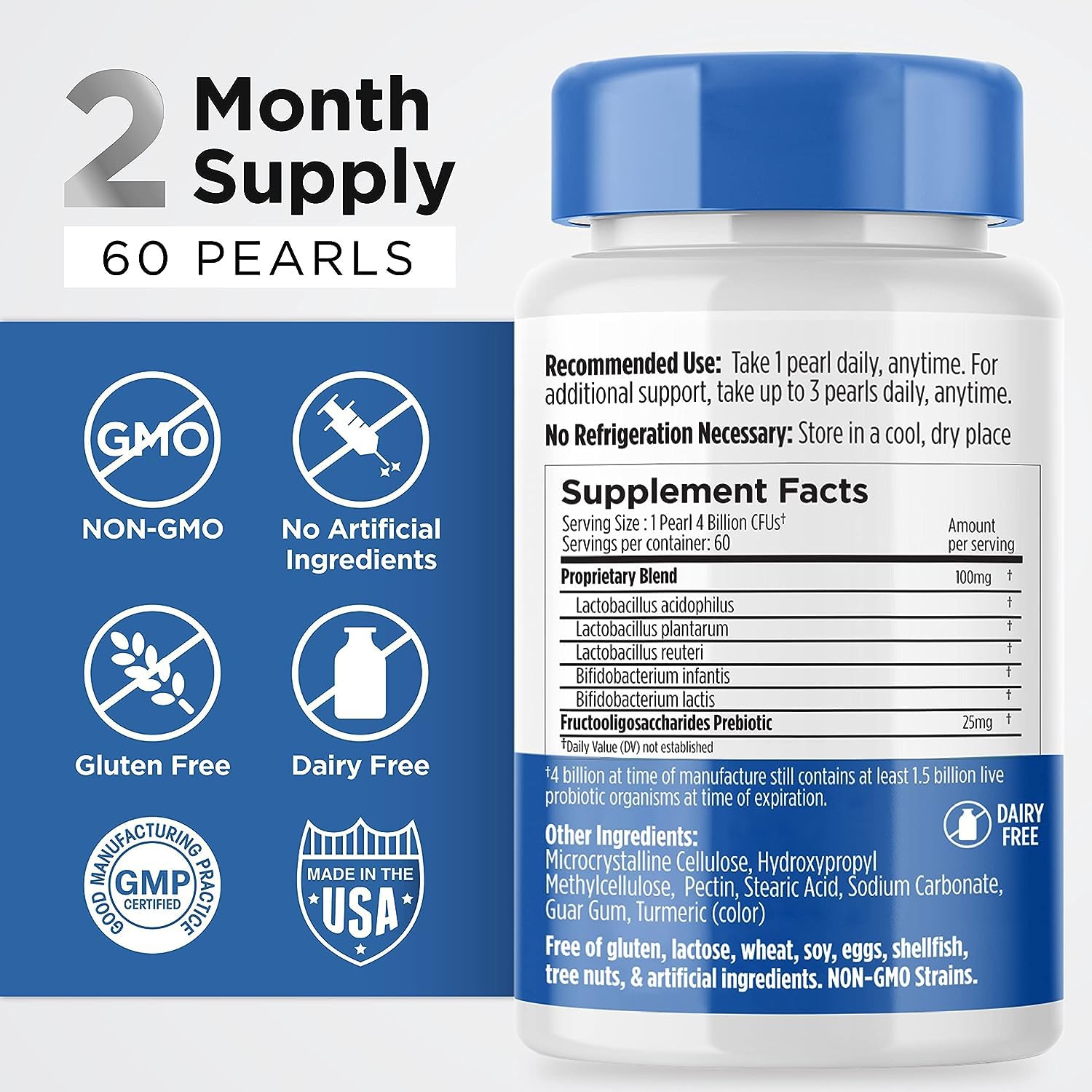 Earth's Pearl Probiotics gluten-free and dairy-free formula.