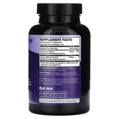 Close-up of EAS HMB 1500mg capsules highlighting convenient daily muscle-support formula.
