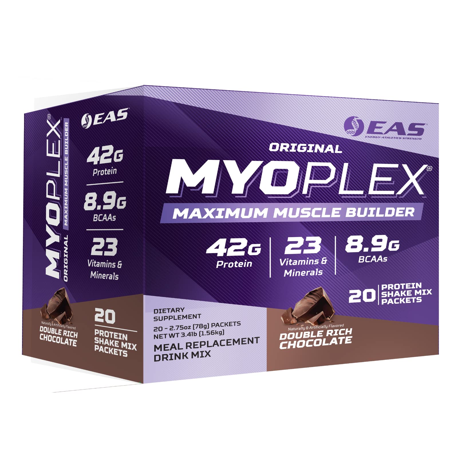 EAS Myoplex maximum muscle bottle shows convenient packaging for quick meals