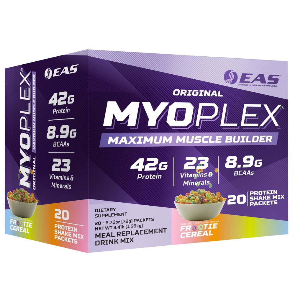 Packaging front of EAS Original Myoplex showing a convenient post-workout nutrition option.
