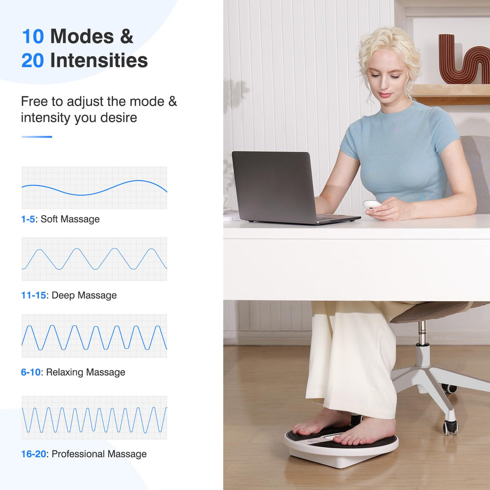 EaseZen EMS Foot Massager charging dock ready for extended use.