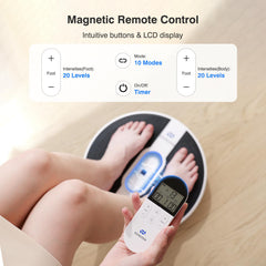 EaseZen EMS Foot Massager hydrogel electrodes ensure comfortable contact.