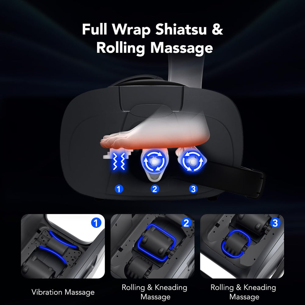 EaseZen massager with shiatsu rollers delivers deep kneading for tired feet