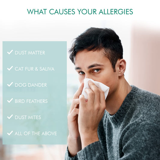 Nozzle dispense of Easy Air Organic Allergy Relief Spray for targeted application