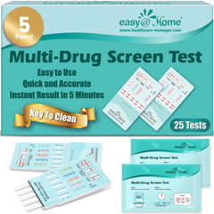 Easy@Home 5-panel urine-dip test kit enables quick at-home drug screening.