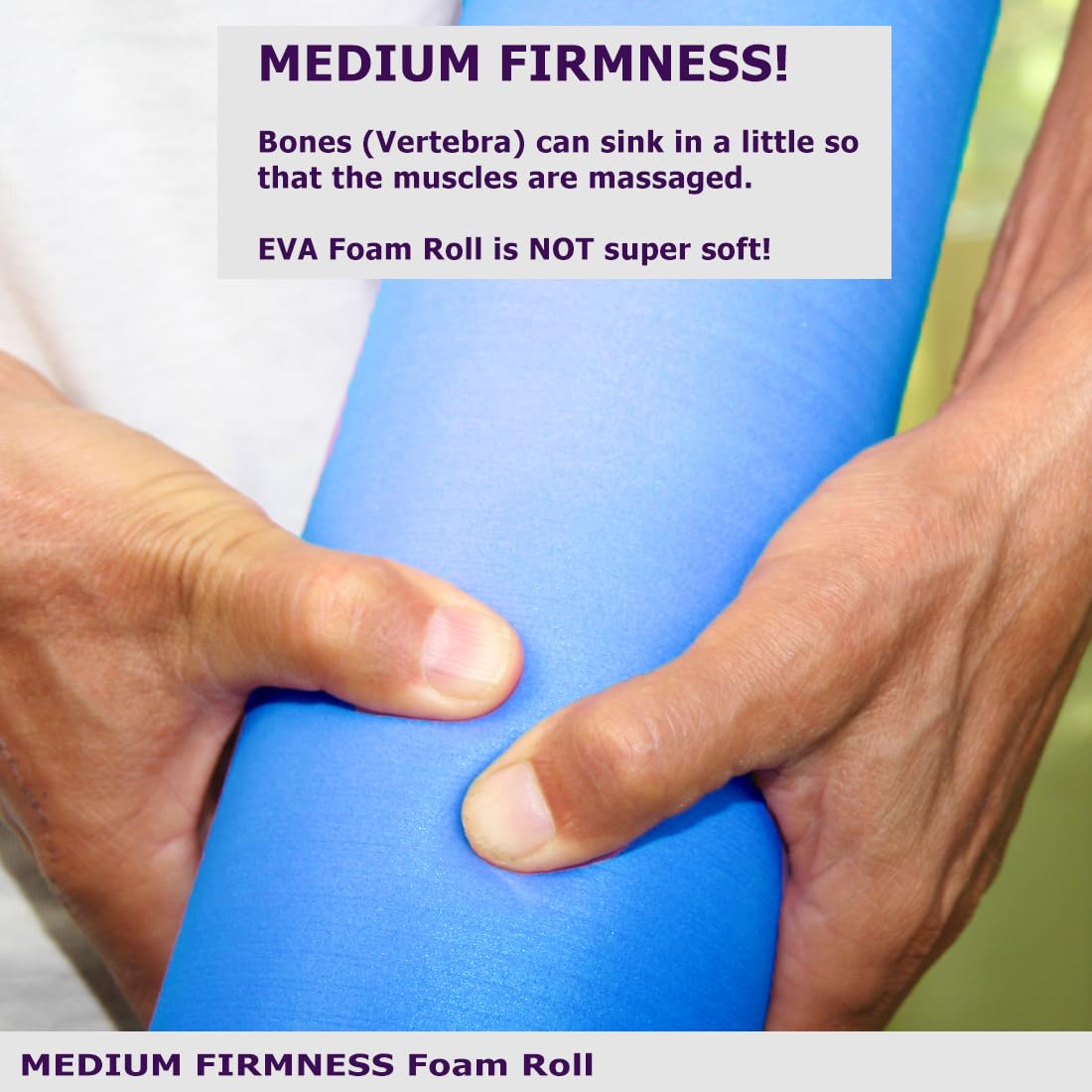 EasY FoxY ToY foam roller loosens neck stiffness with controlled pressure.
