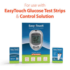 Easy Touch glucose test strips for palms or fingertips with fast 10-second results.