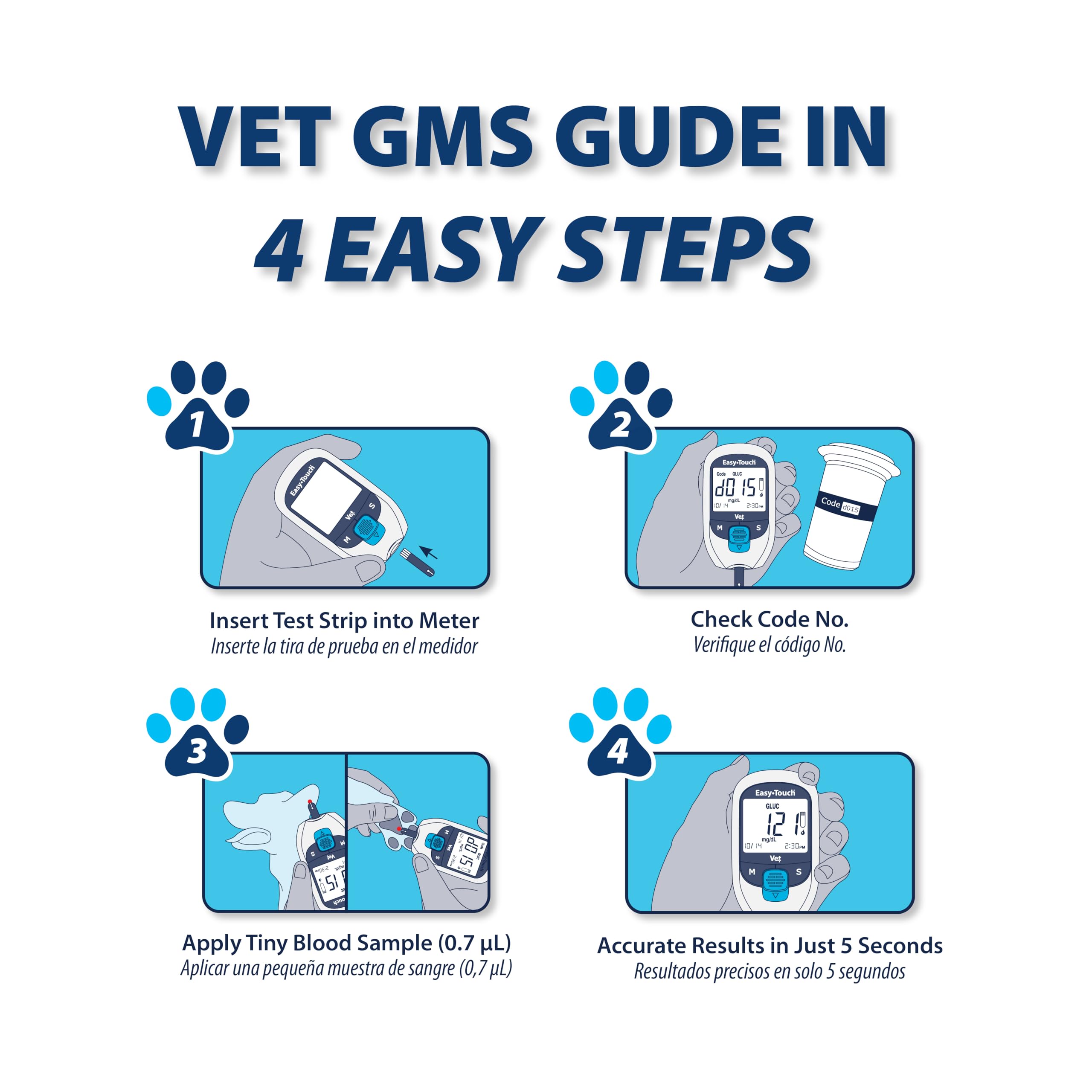 Easy Touch glucose meters compatibility chip detail image emphasizes reliable veterinary testing.