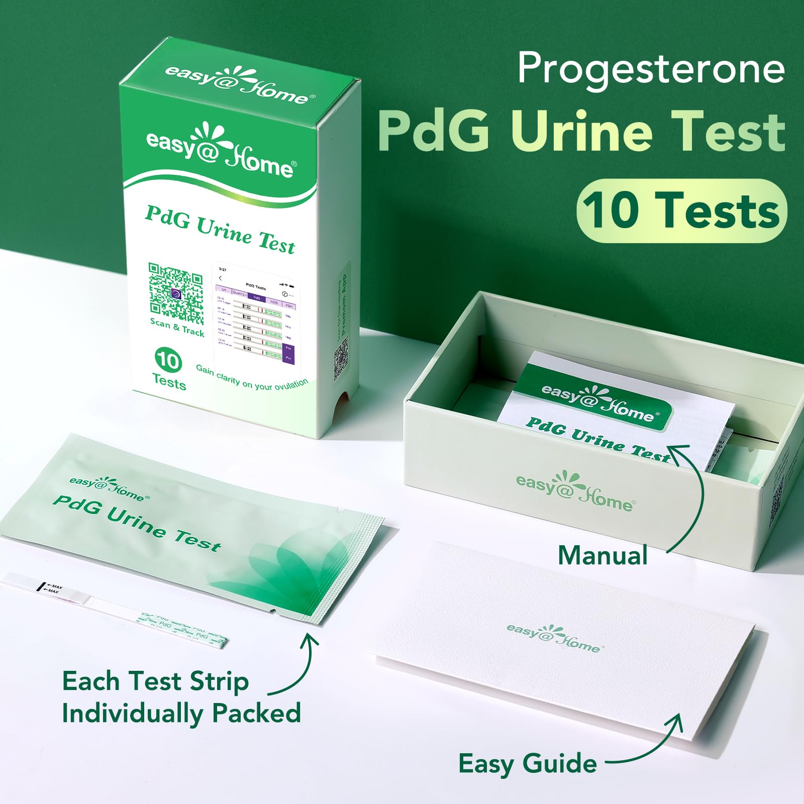 Close-up of Easy@Home PdG test strip showing result lines.