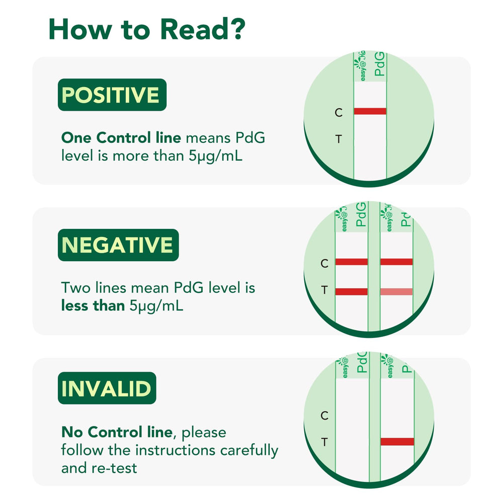 Easy@Home PdG strip used for daily testing after LH peak.