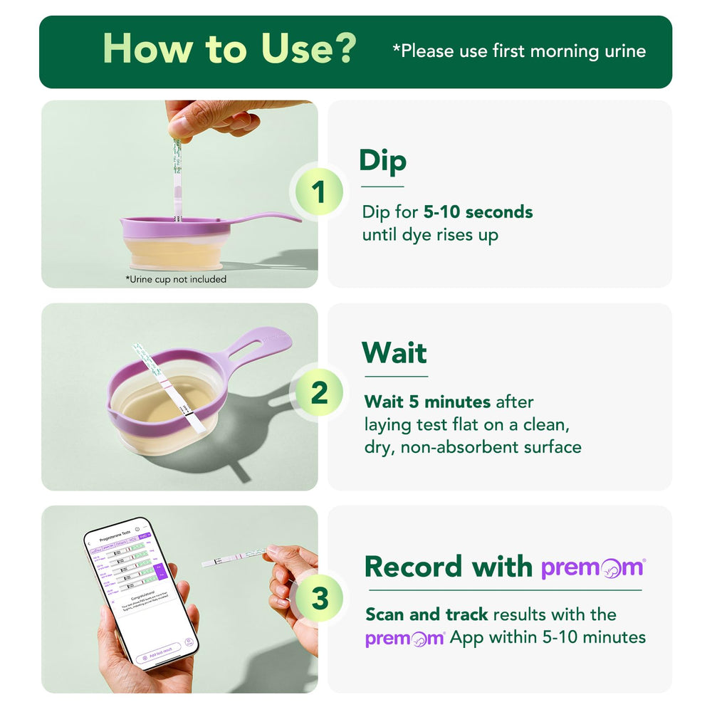 Easy@Home PdG strip with Premom app integration for tracking.