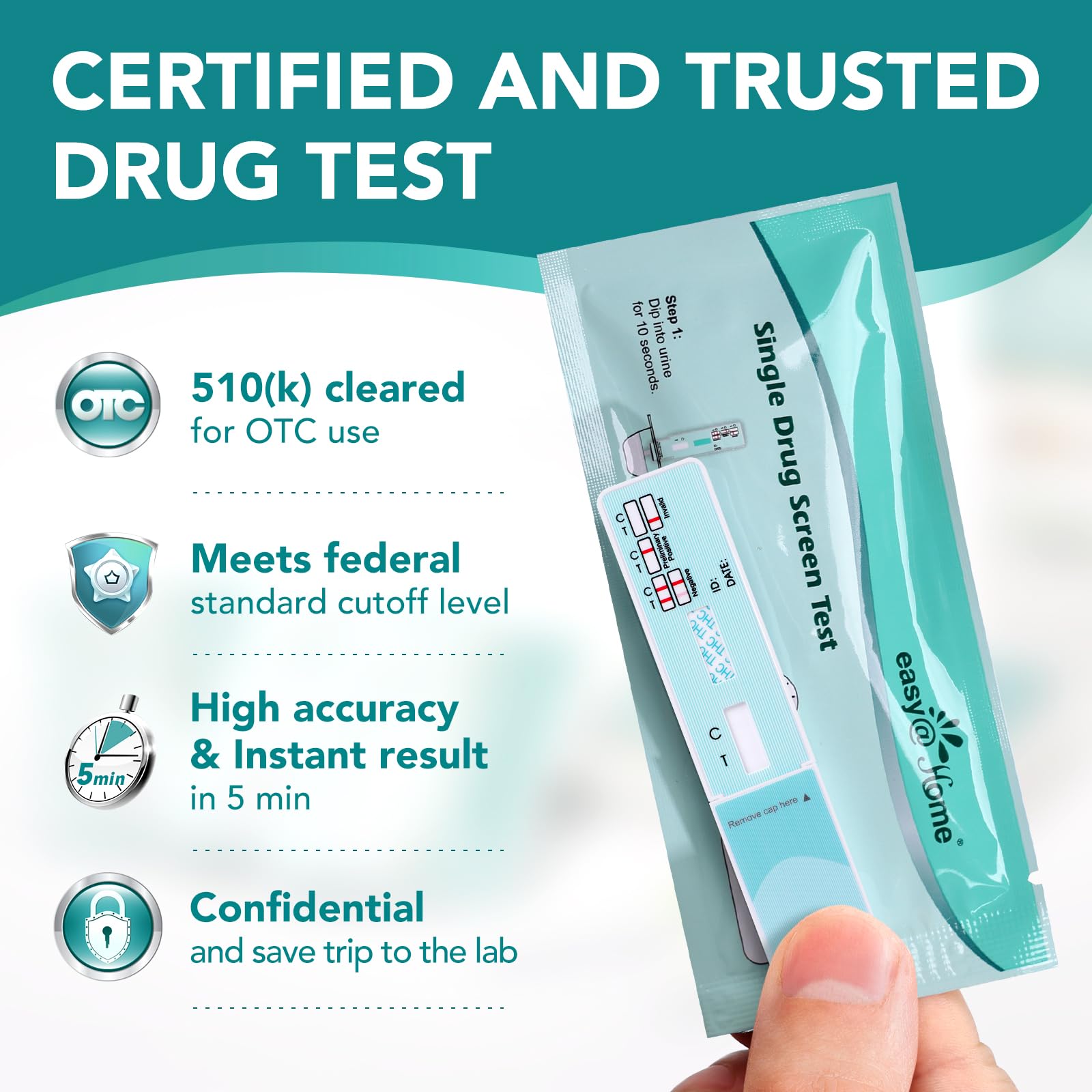 Easy@Home instruction card detailing simple steps for private home testing.