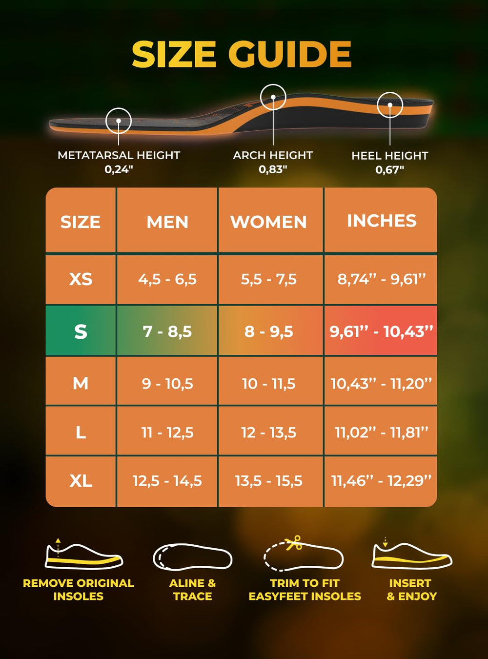 EASYFEET insoles inside shoes provide a comfortable run.