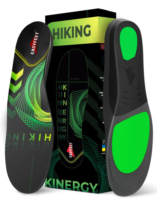 EASYFEET Kinergy arch-support insole stabilizes feet on uneven trails