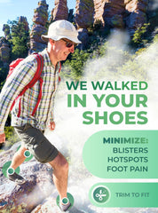 EASYFEET Kinergy deep heel cup improves stability on rocky terrain
