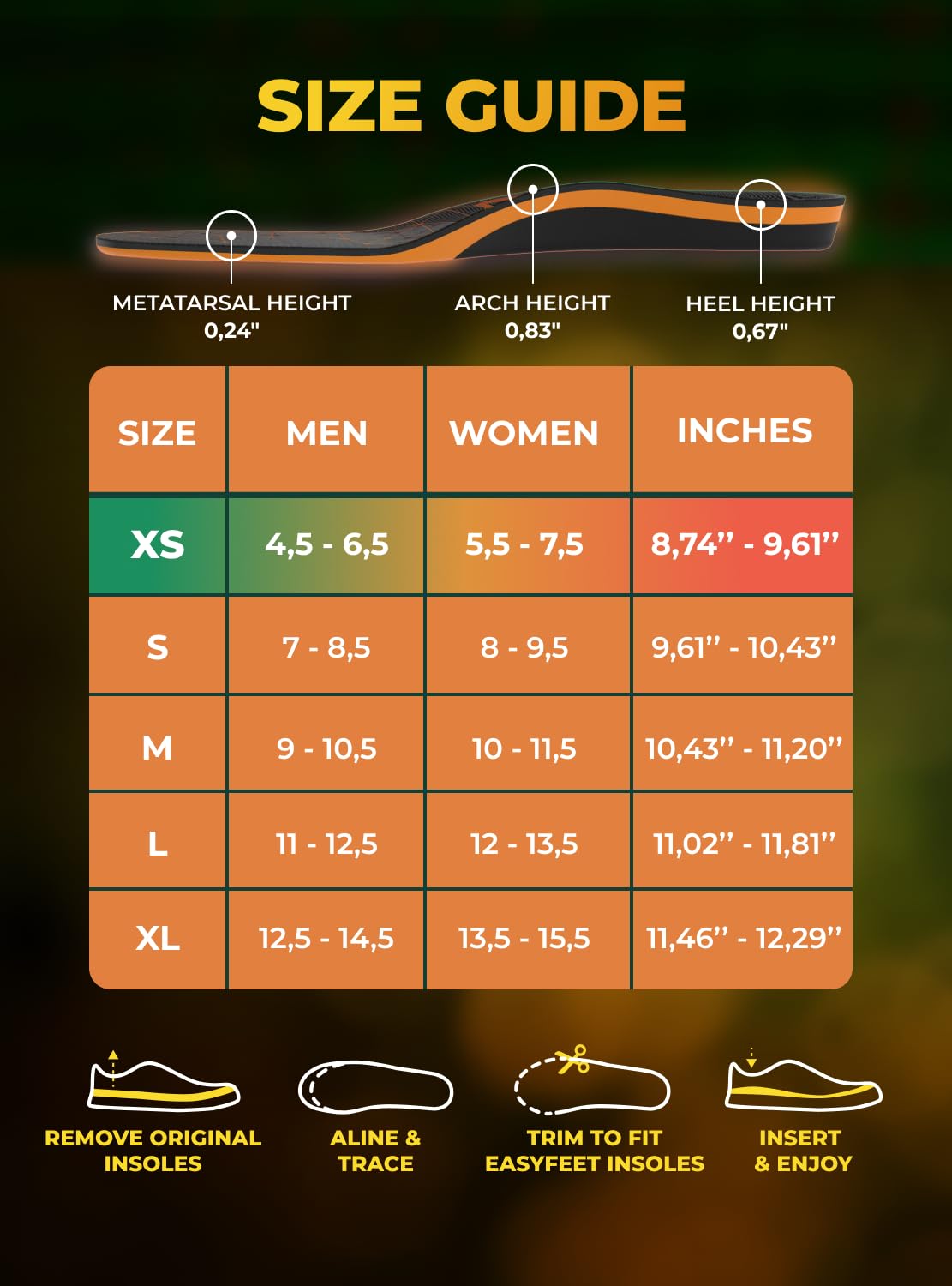 easyfeet lightweight athletic insole designed for gym and training sessions.