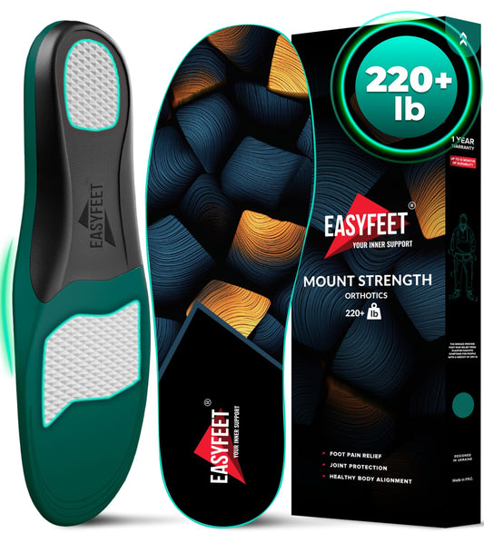 EASYFEET Mount Strength insole arch support view for heavy users offering day-long support.