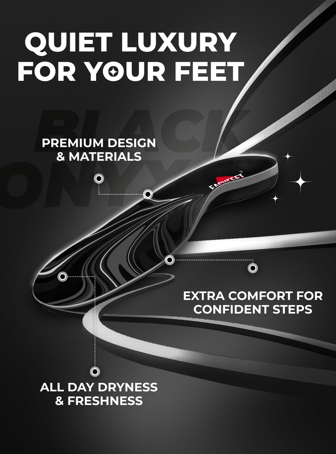 EasyFEET orthotic insoles non-slip top fabric keeps feet secure