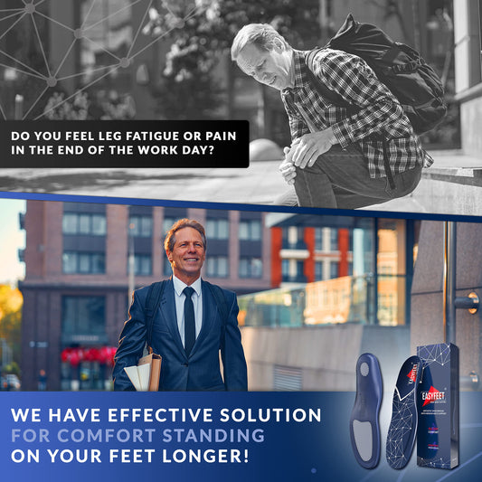 EASYFEET insoles with shock-absorbing pads reduce fatigue during shifts