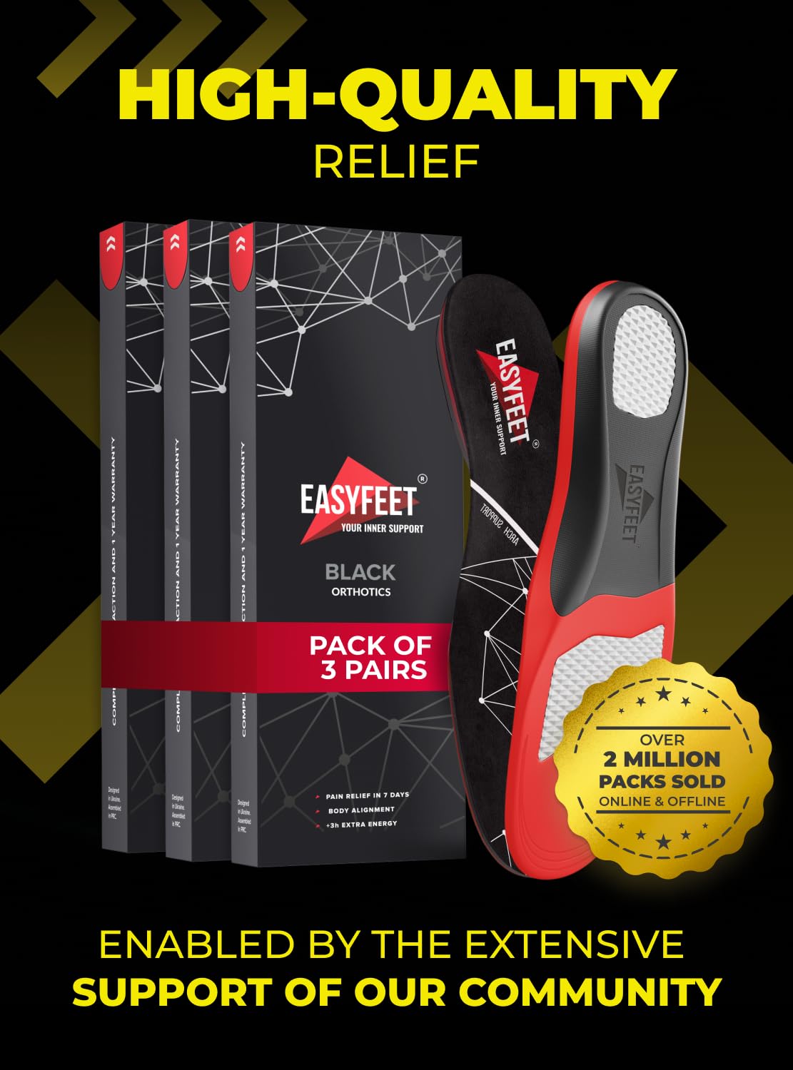 EASYFEET insoles fit work boots and various shoes for versatile use.
