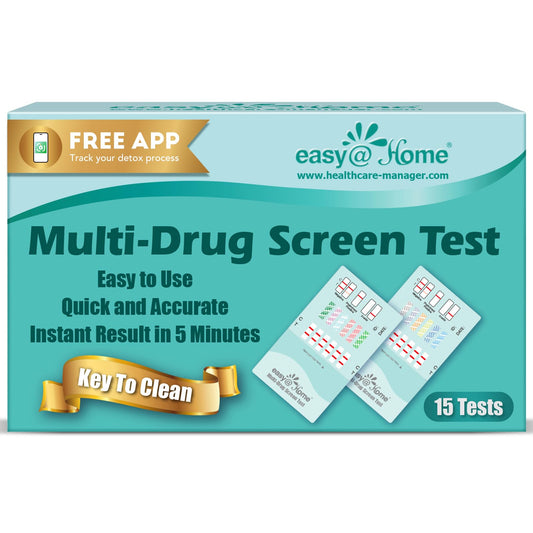 Easy@Home 6-Panel drug test kit box for discreet home testing.
