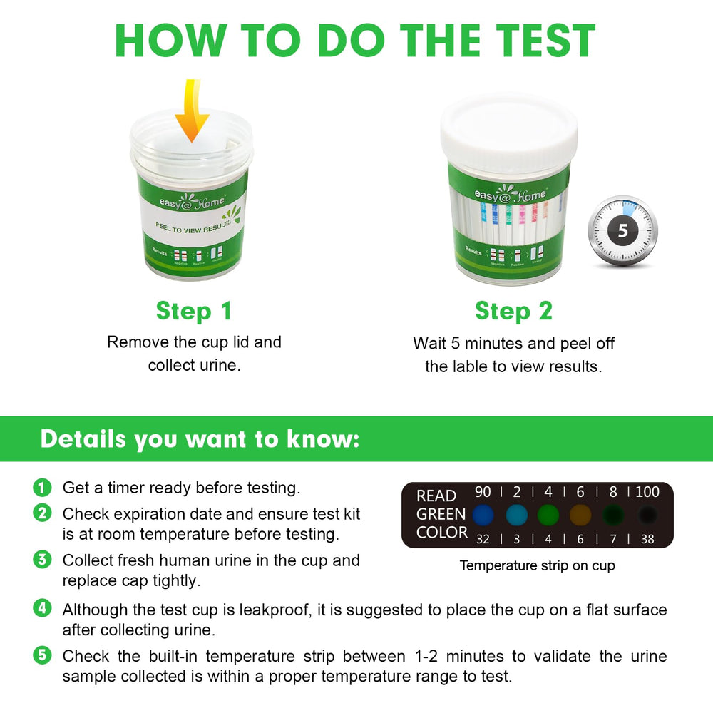 Easy@Home Drug Test Cup built‑in test strips for rapid results