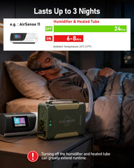 EASYLONGER ES960 outdoor-use setup powers CPAP in camping conditions.