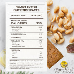 EatToHeal Real Food Bar packaging highlights organic vegan and gluten free qualities.