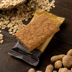 EatToHeal bar ingredients are peanuts dates oats and coconut oil shown.