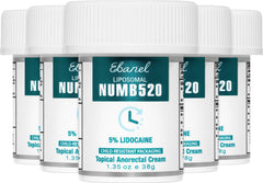 Ebanel 5% Lidocaine Cream tube closeup showing fast numbing potential.
