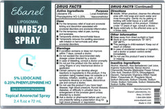 Ebanel fast-acting 5% lidocaine for rapid numbing.