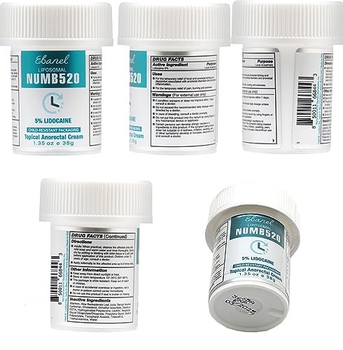 Ebanel lidocaine cream packaging box with clear labeling