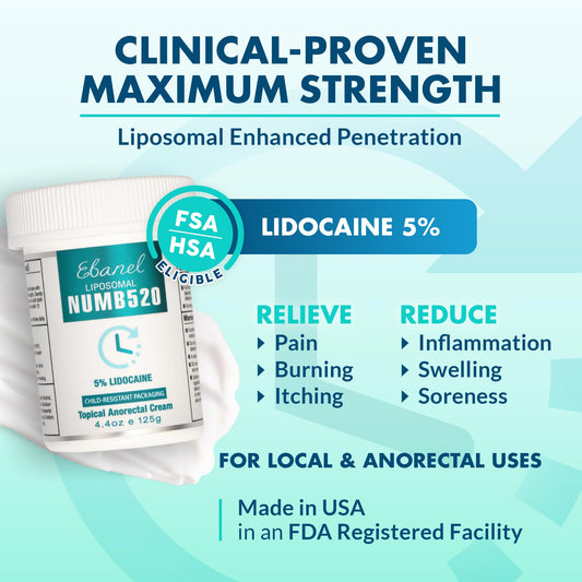 Ebanel lidocaine cream pump application shows easy, mess-free use