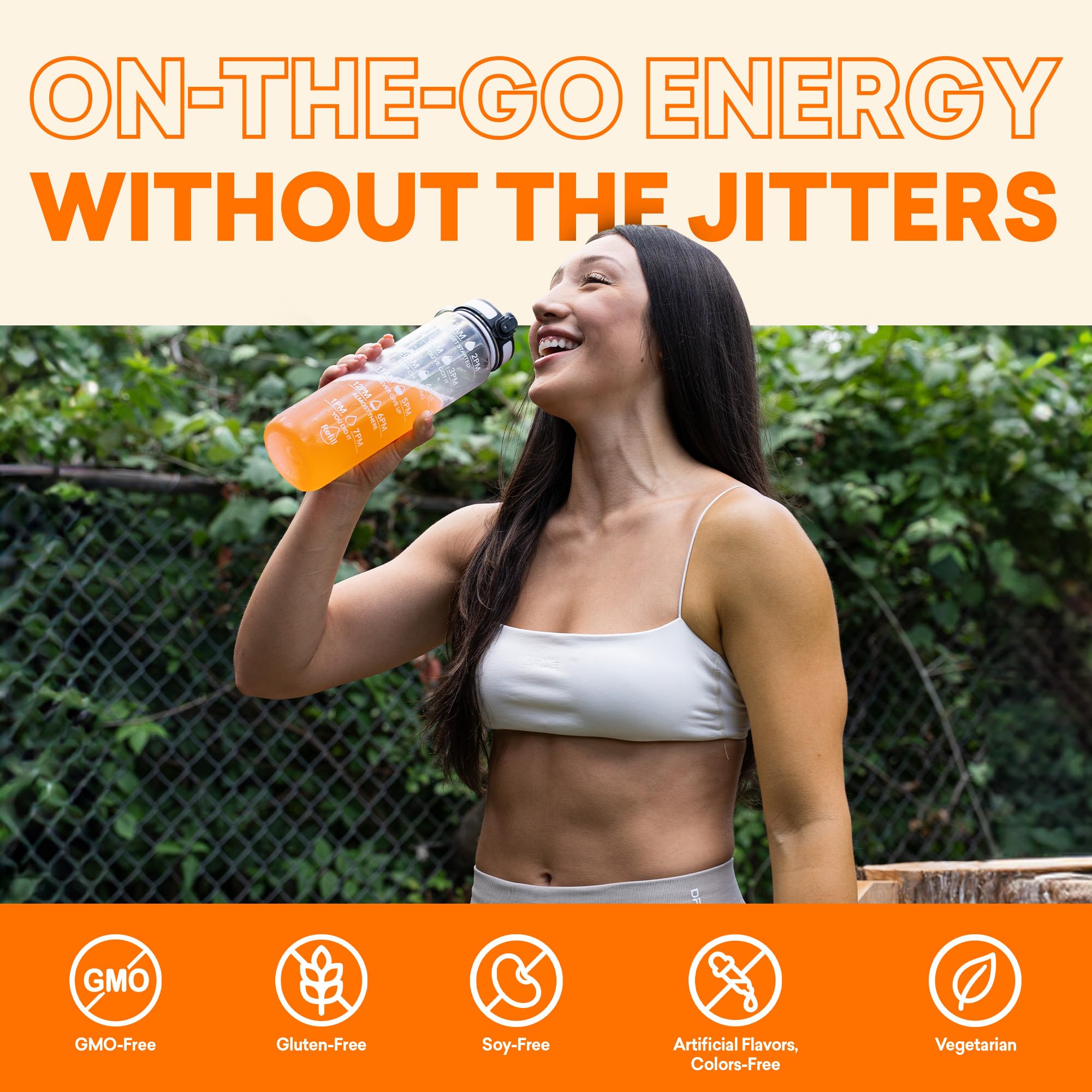 EBOOST Orange ingredients panel highlighting vitamins, minerals, and electrolytes.