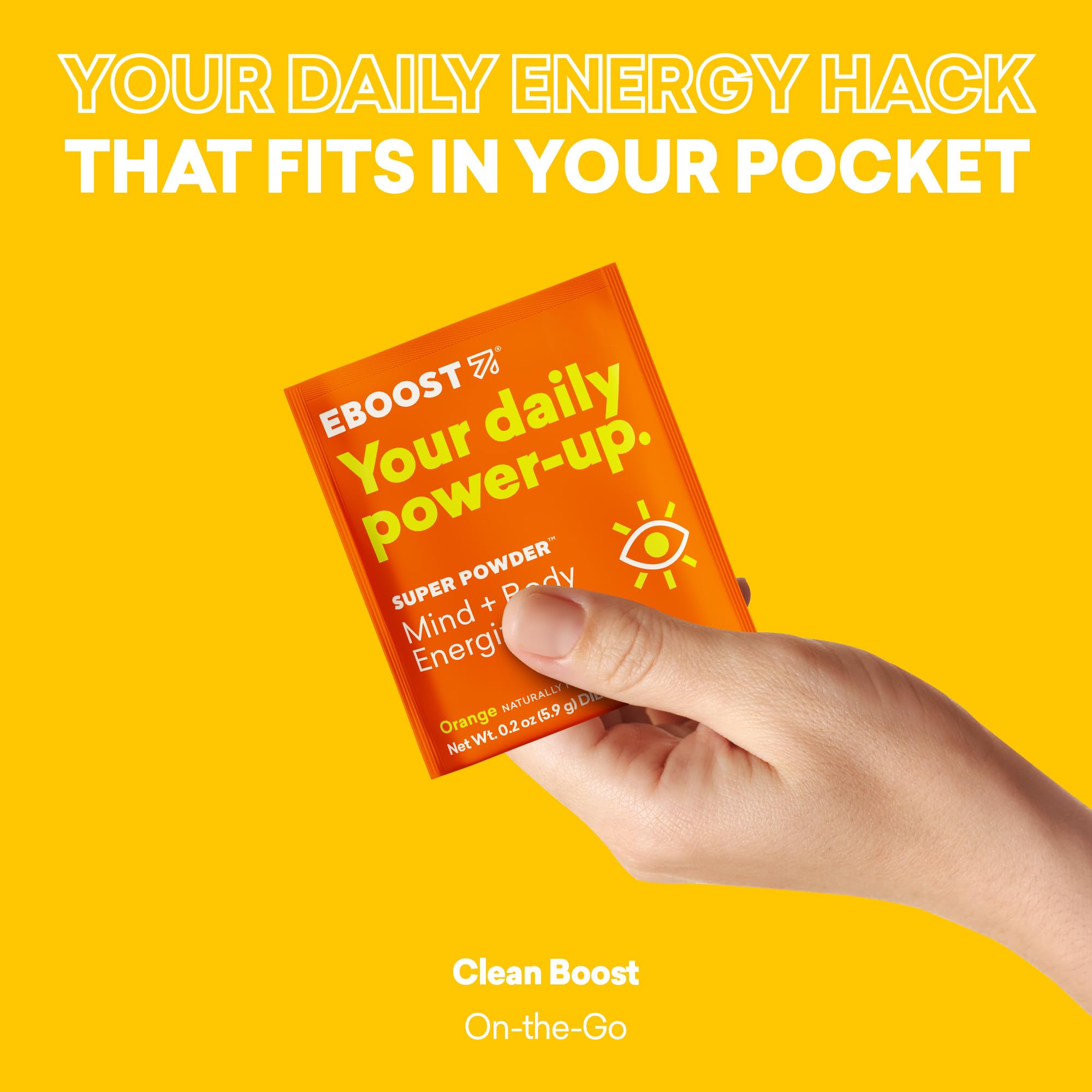 EBOOST Orange travel pack ideal for busy days and workouts.