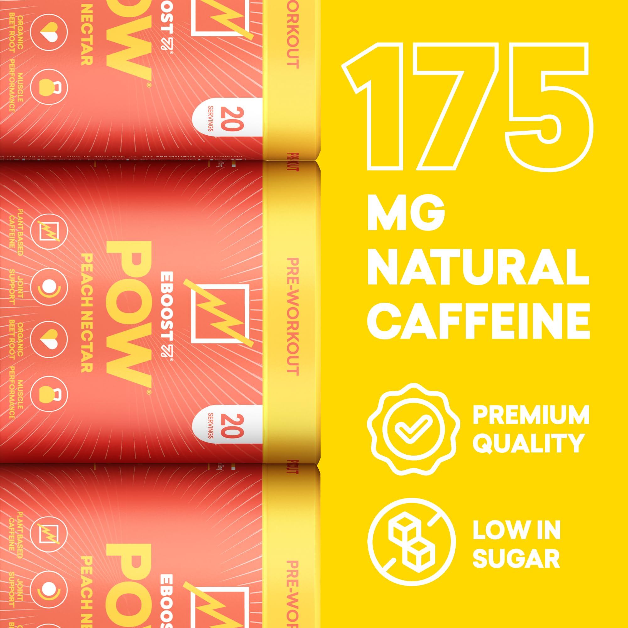 Effervescent fizz from EBOOST POW in a glass before training.