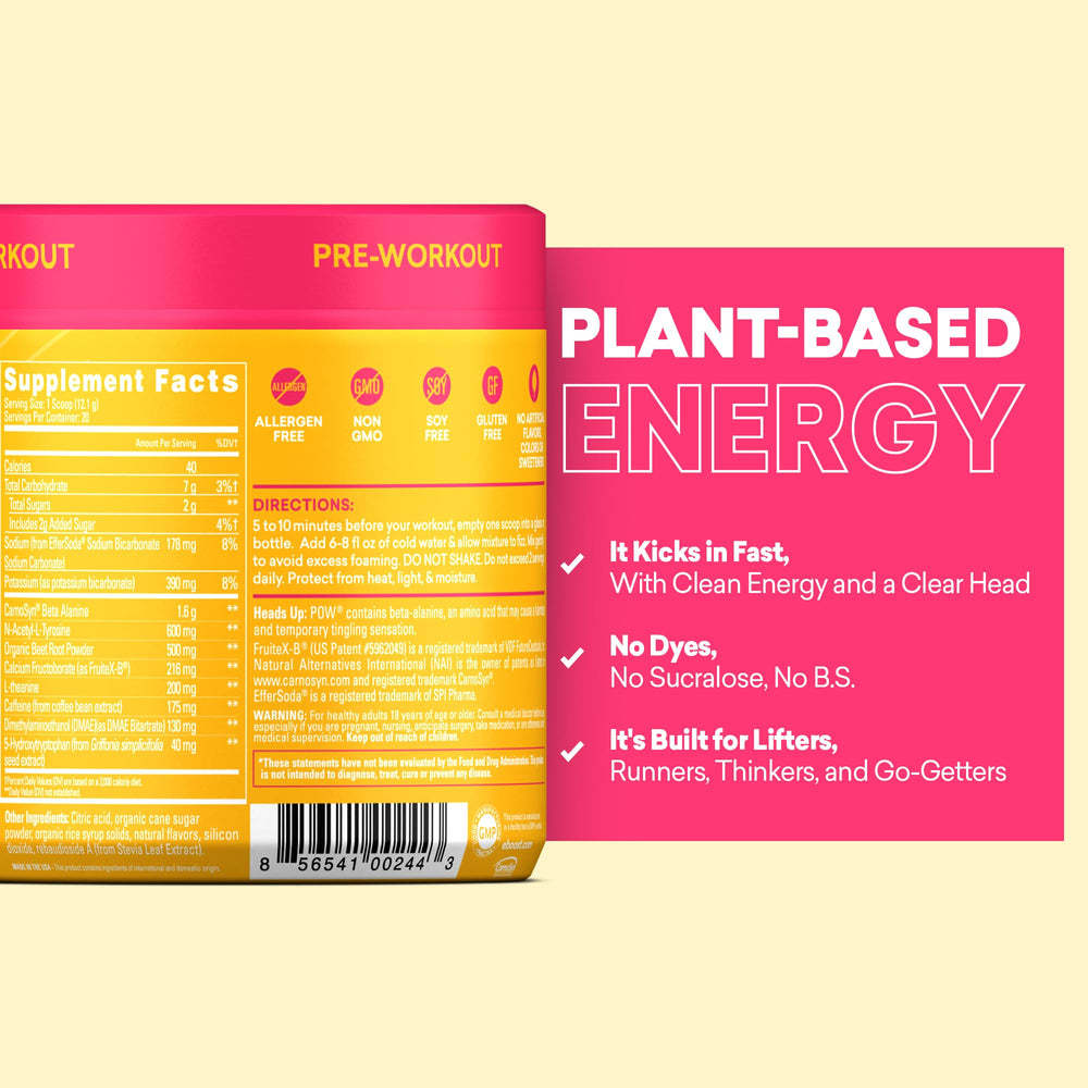 EBOOST POW Tropical Punch athletes training with clean non-GMO formula