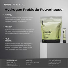 Echo Water hydrogen therapy benefits in a convenient sachet.